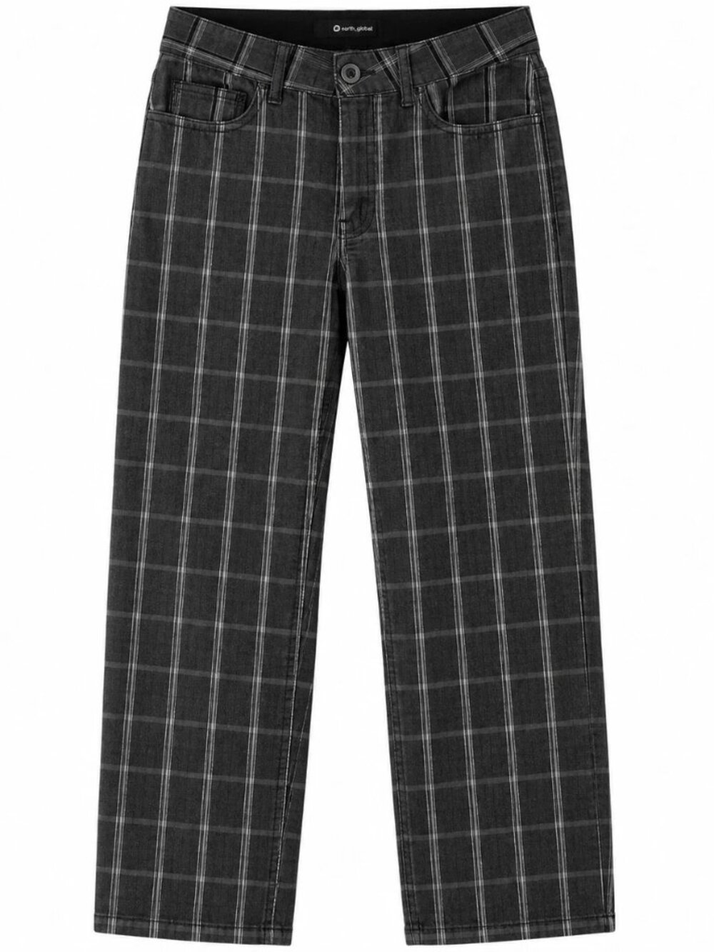 Fried Denim Pants Mens 34x32 Gray Plaid Slim Skinny Stretch Jeans Casual Y2K
